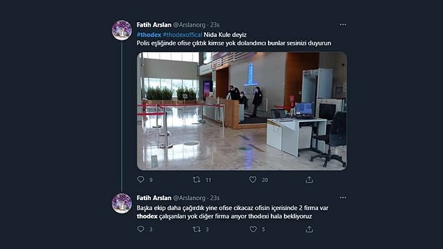 Kullanıcılar, Polis nezaretinde THODEX merkezine gitmiş