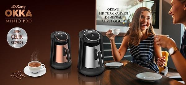 10. Arzum OK004-G OKKA Minio Türk Kahvesi Makinesi ile tek seferde 4 fincana kadar kahve servisi yapabilirsiniz.