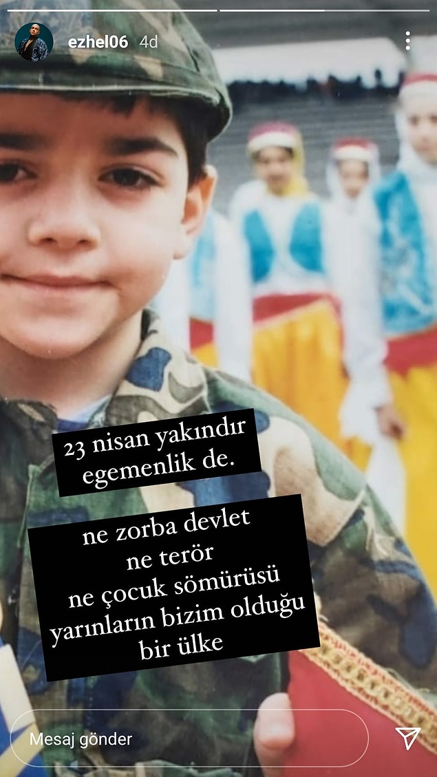 En son Instagram hesabından çocukluk fotoğrafını şu metinle paylaştı Ezhel.