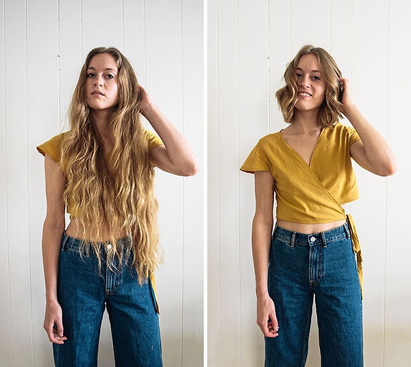 6. Пожертвовала свои волосы сегодня