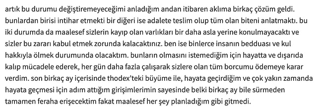 "İntihar etmeyi düşündüm."