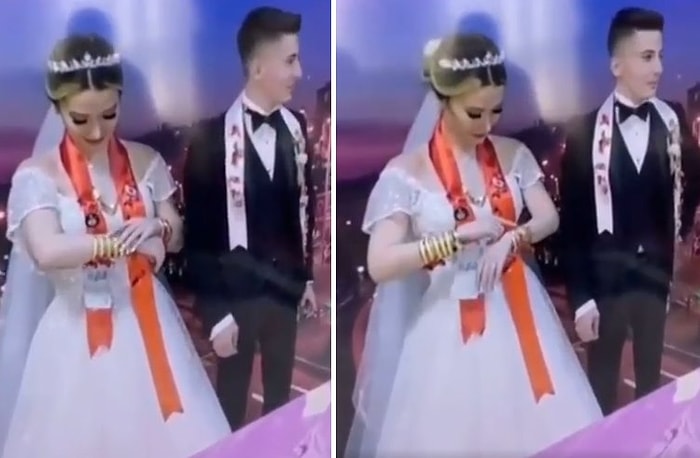 Düğünde, Takılan Altın Bilezikleri Sayıp Mutlu Olan Gelin