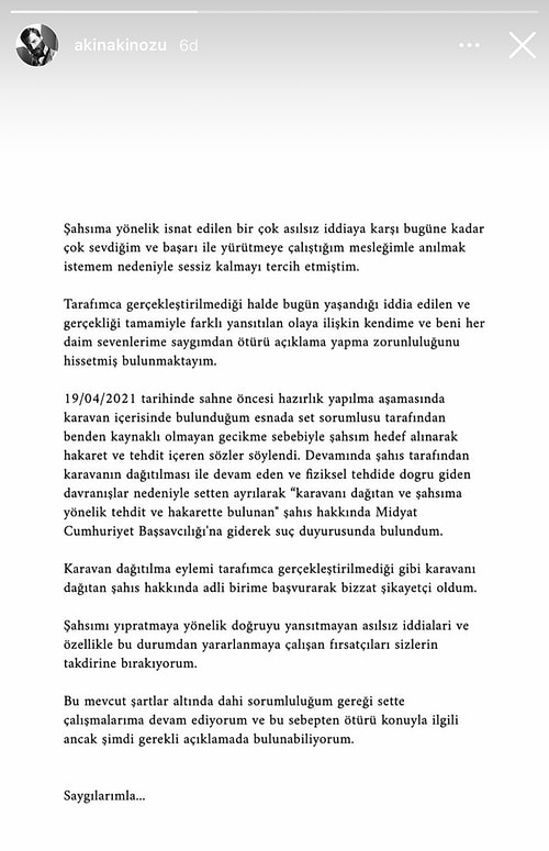 Sette Olay Çıkardığı İddialarını Yalanlayan Akın Akınözü'nü Hercai'nin Koordinatörü Savcılığa Şikayet Etti!