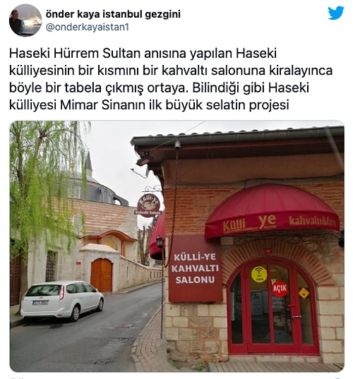 Müze Olacağını Açıklanan Haseki Külliyesi'nin Bir Bölümü Kahvaltı Salonu Olmuş: Külli-Ye