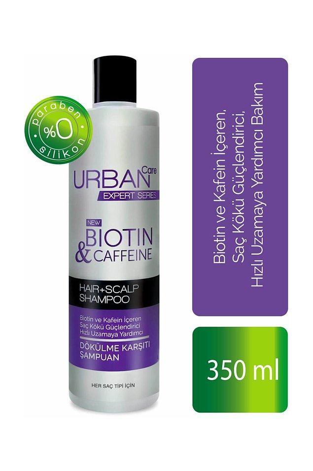 9. Urban Care biotin ve kafein içeren, saç kökü güçlendirici, hızlı uzamaya yardımcı şampuan