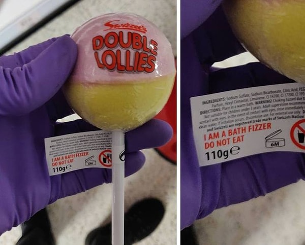 6. "Надпись на упаковке: это бомбочка для ванны. Не есть!"