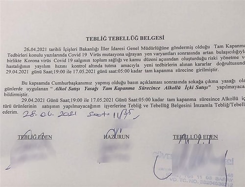 İçki Yasağının Belgesi Ortaya Çıktı! Kararda Sadece Erdoğan'ın Basın Açıklaması Var