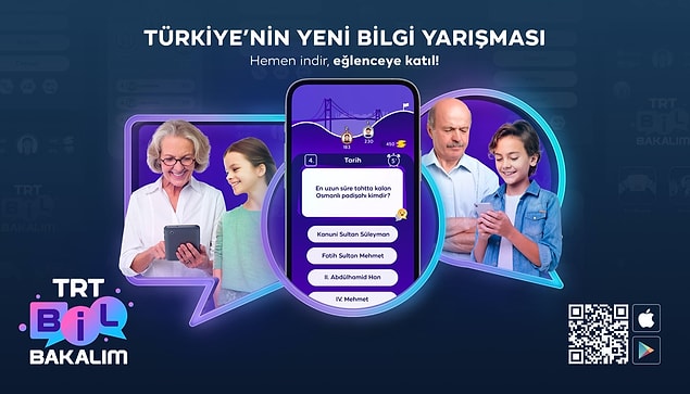 Sekiz ana kategori olmak üzere, onlarca alt kategoride oynama imkânı veren yeni nesil bilgi yarışma uygulaması “TRT Bil Bakalım” kullanıma sunuldu.