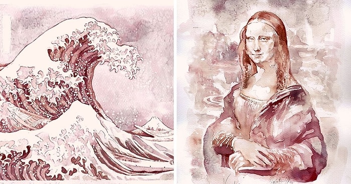 20 картин от художницы, которая создает свои шедевры с помощью вина