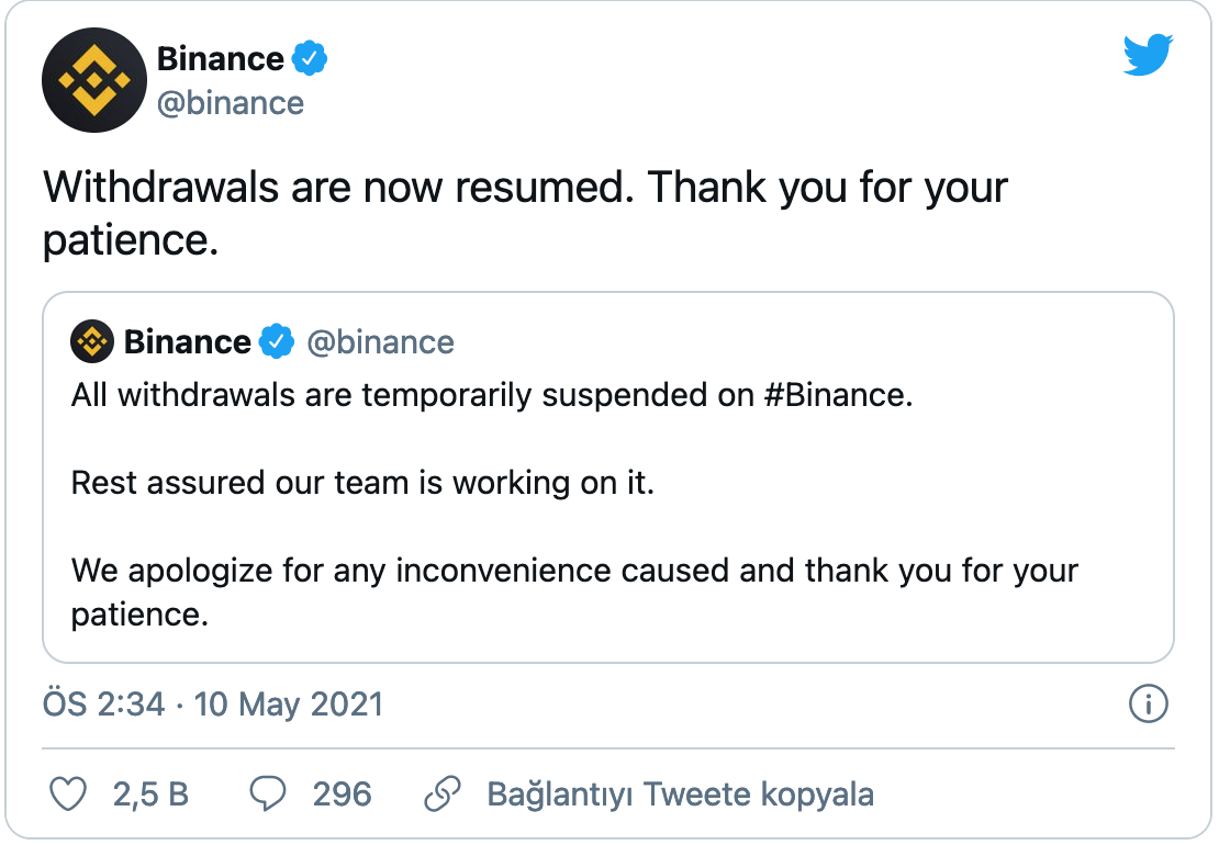 Binance Para Çekimini Geçici Olarak Durdurdu - onedio.com