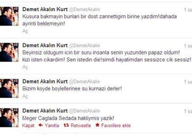 Bundan tam 8 yıl önce, yani 2013'te Demet Akalın da Alişan da Twitter'da attıkları tweetlerle yeri göğü inletti.