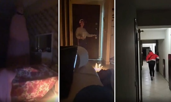 Eve Gelen Kuryeye 'Ayin Şakası' Yapan Gençler ve Korkudan Paketi Fırlatıp, Koşarak Kaçan Kurye