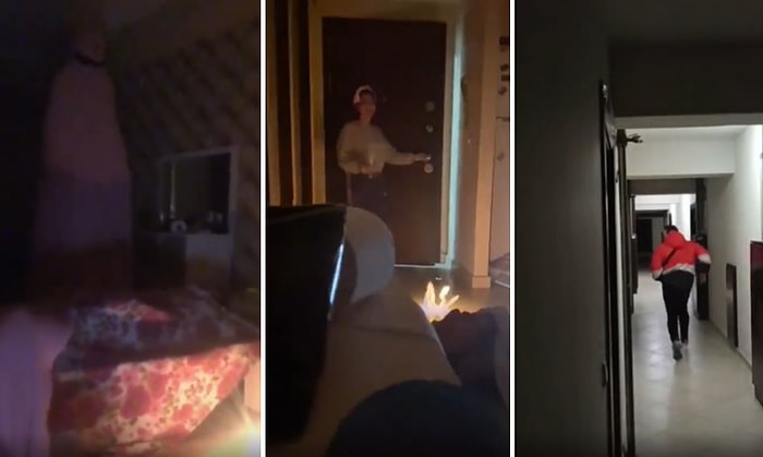 Eve Gelen Kuryeye 'Ayin Şakası' Yapan Gençler ve Korkudan Paketi Fırlatıp, Koşarak Kaçan Kurye