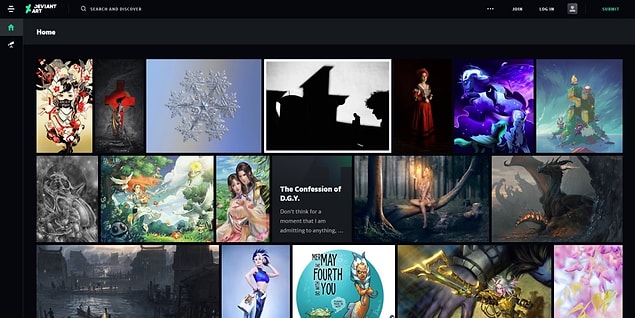 6. Deviantart, çizim ve illüstrasyon severler için özel bir adres. Bünyesindeki görseller profesyonel ve amatör sanatçılara ait.