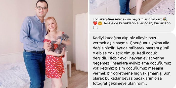 Instagram Hesabında Aile Fotoğrafını Paylaşan Öğretmenin Aldığı Çirkin Mesaj ve Ders Niteliğindeki Cevabı