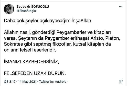 Manyak Olursun Kanka! "Felsefe İman Kaybettirir" Diyen Ebubekir Sofuoğlu'na Bomba Gibi Tepkiler