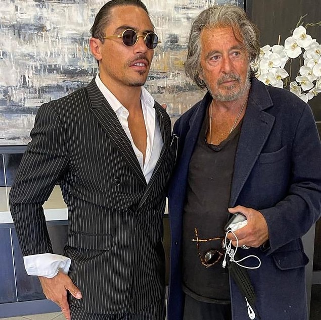 6. Nusret hayranı olduğu ünlü oyuncu Al Pacino ile tanıştı ve o anları 'hayalim gerçek oldu' diyerek sosyal medyada paylaştı.