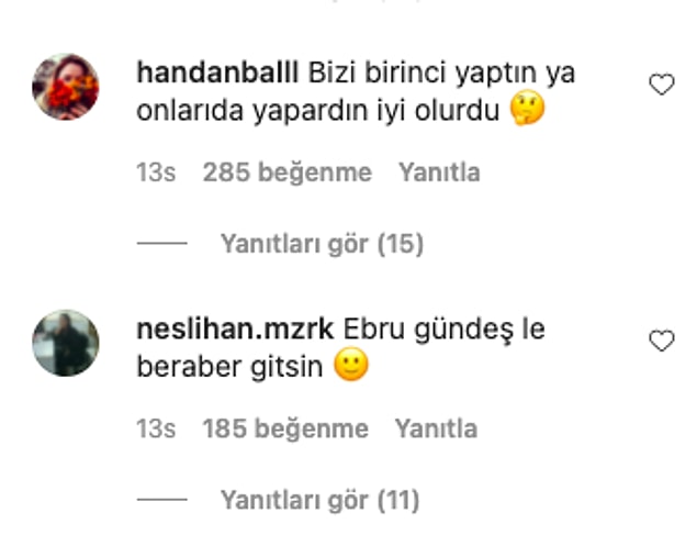 Sonrasında da şu tarz yorumlar yapıldı kendisine...