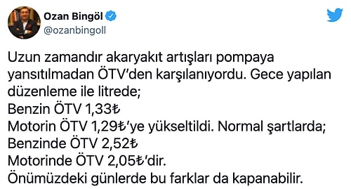 Akaryakıta Yapılan Fahiş ÖTV Zamları Sosyal Medyanın Gündeminde