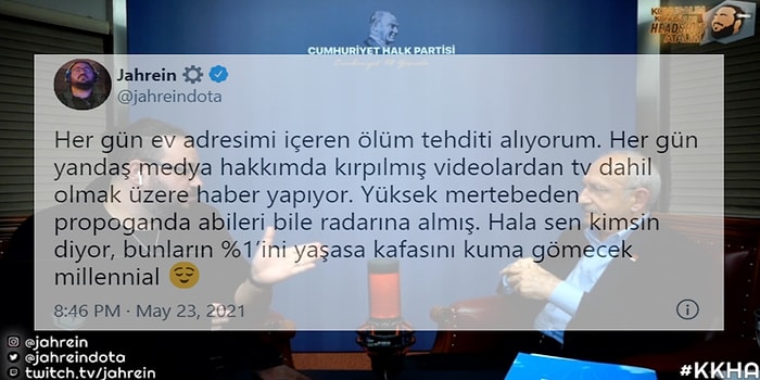 Kılıçdaroğlu İle Gerçekleştirdiği Canlı Yayın Sonrasında Jahrein Ölüm Tehditleri Aldığını Açıkladı!