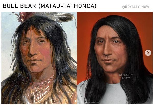 Becca, daha önce odaklanamadığı kültürlerin tarihi figürleri üzerinde de çalıştı. Bunlardan bazıları da Bull Bear olarak bilinen Oglala Sioux kabilesinin şefi olan Matau-Tathonca...