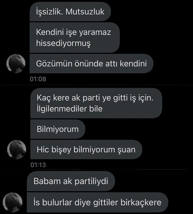 İhsan'ın arkadaşının konuyla ilgili yaptığı bir mesaj görüntüsü şu şekilde.