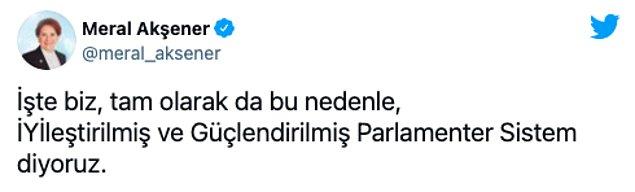 Akşener de Erdoğan'ın bu açıklamalarının ardından cevap verdi