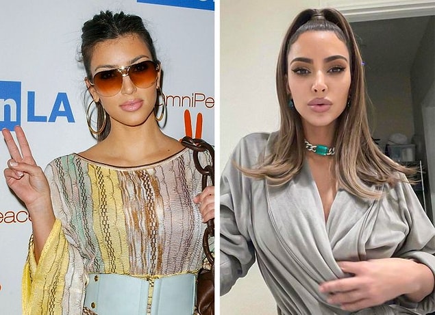 5. Kim Kardashian (2007 vs 2021)