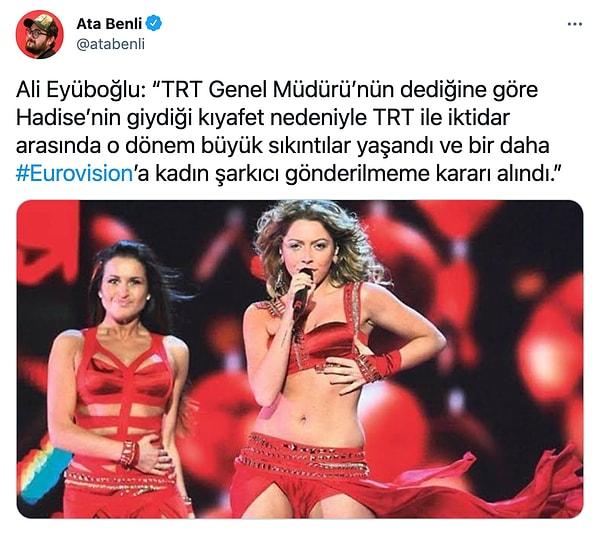 Geçtiğimiz günlerde yapılan Eurovision 2021'in ardından, bugün Ata Benli'nin attığı bir tweet ortalığı fena karıştırdı.