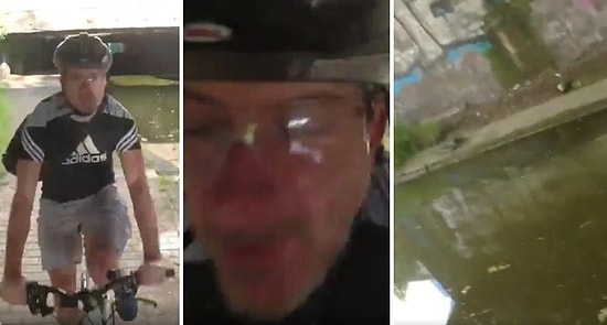 Karşıdan Gelen Bisikletli ile Çarpışıp Kanala Düşen Bisiklet Sürücüsü