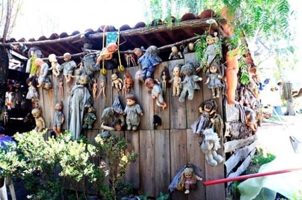 27. Meksika'nın güneyinde küçük bir ada olan 'Oyuncak Bebek Adası' ağaçlardan ve evlerden sarkıtılmış bebeklerle doludur.