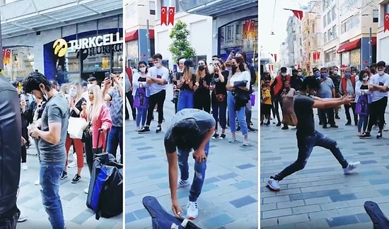 Cüzdanından Çıkardığı Bozuklukları Sokak Müzisyenlerine Bağışlayıp Dans Eden Adamın İlginç Görüntüleri