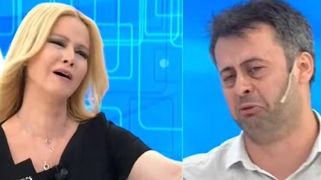 Osman Büyükşen'in tüyleri diken diken eden sözlerine daha fazla dayanamayan Müge Anlı da Büyükşen'i gözyaşları içinde sarılarak teselli etmişti.