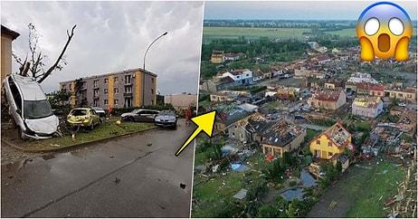 Çekya’nın Güney Moravya Bölgesinde Yaşanan Kasırganın Ardından Ortaya Çıkan Ürkütücü Görüntüler
