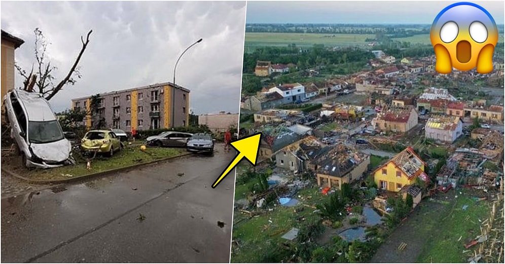Çekya’nın Güney Moravya Bölgesinde Yaşanan Kasırganın Ardından Ortaya Çıkan Ürkütücü Görüntüler