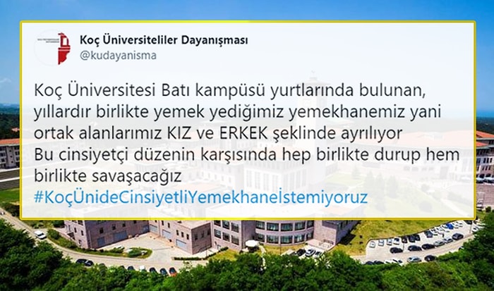 Koç Üniversitesi'nde Haremlik Selamlık Yemekhane İddiası