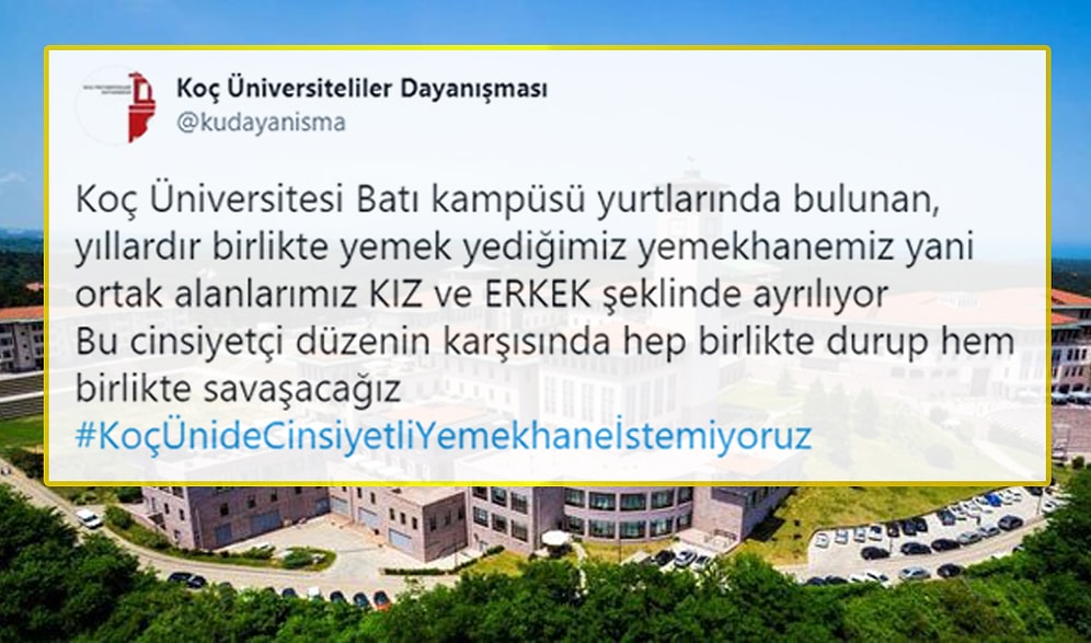 Koç Üniversitesi'nde Haremlik Selamlık Yemekhane İddiası