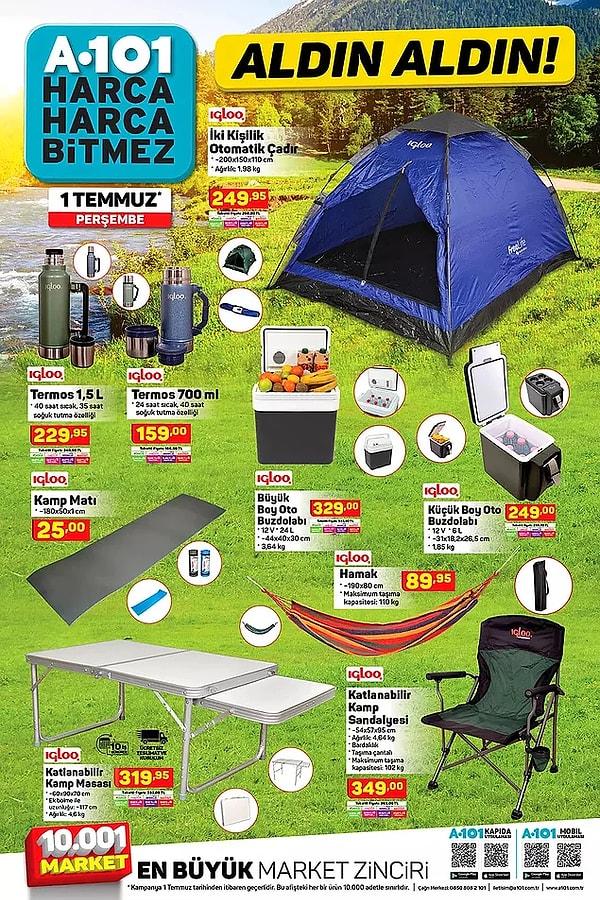 Kamp ve piknik için ihtiyacınız olabilecek her şey satışta olacak.