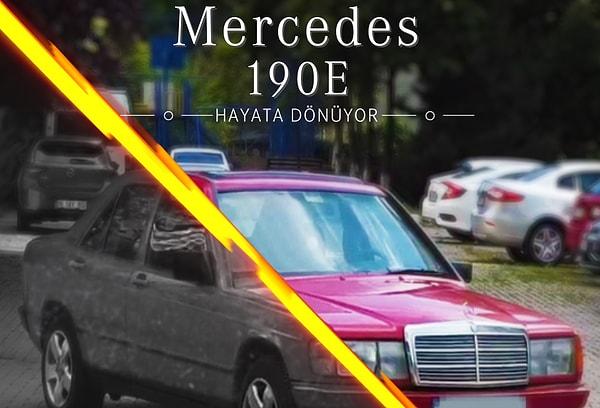 Nazmi Özdil, kendi imkanlarıyla ailesinin bir parçası olan 1988 Model Mercedes 190E'yi yeniden hayata döndürdü.