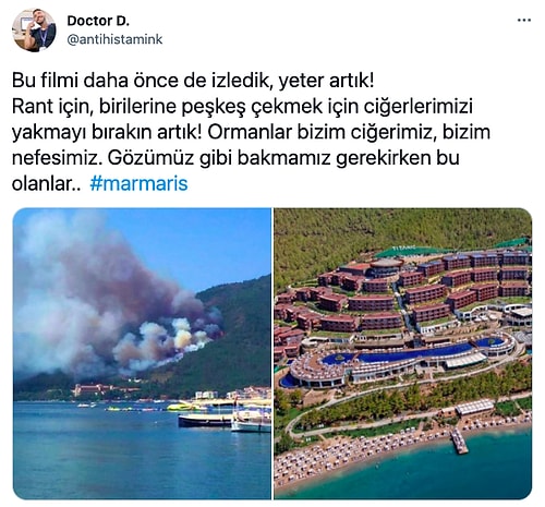 Ciğerimizi Yakan ve Bir Şehit Verdiğimiz Marmaris'teki Orman Yangınına İsyan ve Reaksiyonlar Çığ Üzere Büyüyor