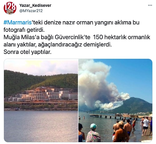 Ciğerimizi Yakan ve Bir Şehit Verdiğimiz Marmaris'teki Orman Yangınına İsyan ve Reaksiyonlar Çığ Üzere Büyüyor