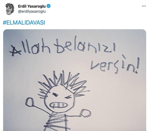 10. Karikatürist Erdil Yaşaroğlu'nun olayı pek anlamadığını düşündüren paylaşımı.