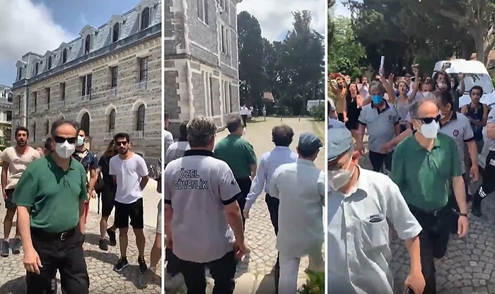 Boğaziçi Üniversitesi Rektör Yardımcısı Naci İnci'ye Protesto: 'Bu Okulda Güvenlik Olmadan Dolaşamıyorsunuz'