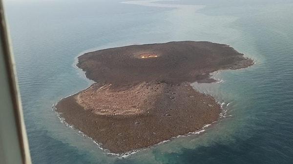 Patlama sonrası ortaya bir ada çıktı
