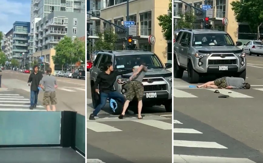 Irkçılık Yapıp Asyalı Erkeğe Saldırdıktan Sonra Dayak Irkçılık Yapıp Asyalı Erkeğe Saldırdıktan Sonra Dayak