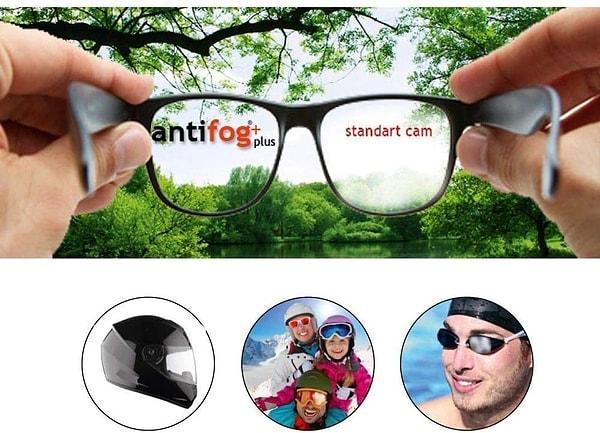 17. AntiFog gözlük camı buğu önleyici ile maskeyle gözlüğü beraber kullanabileceksiniz!