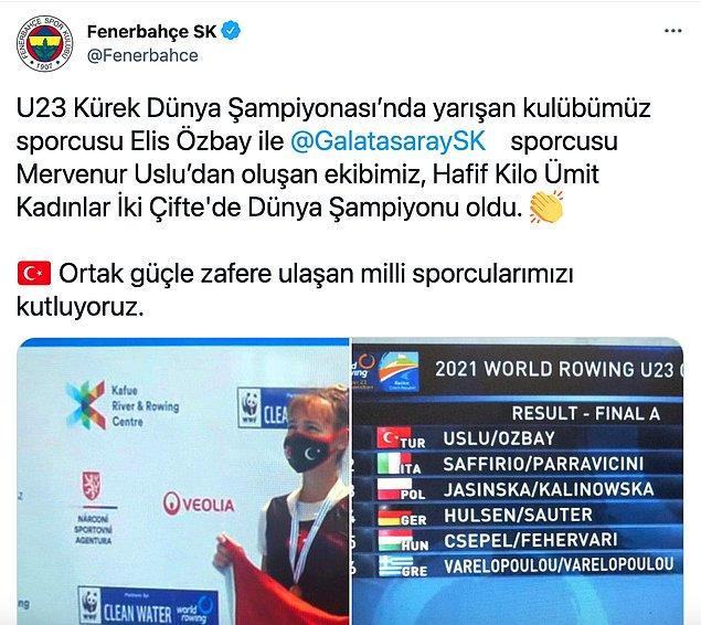 Ortak başarının ardından Fenerbahçe de Galatasaray da şu paylaşımlarda bulundu 👇
