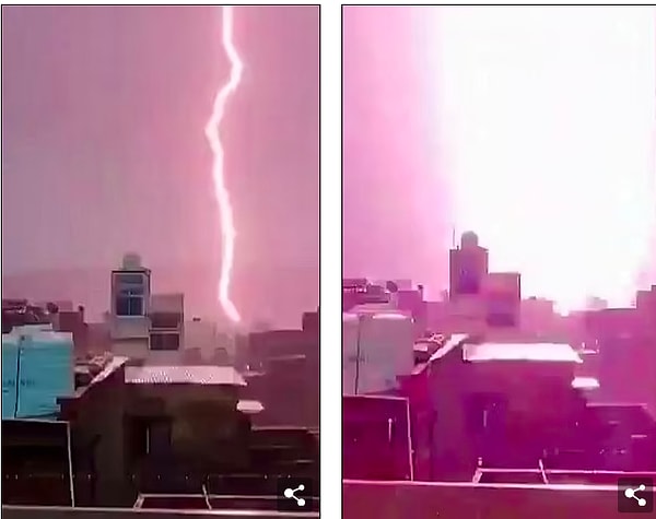 По сообщениям местных СМИ, когда молния ударила около форта Амер, люди делали селфи рядом со сторожевой башней, а некоторые прыгали на землю после удара.