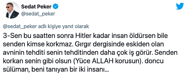 Sedat Peker: 'Süleyman Soylu Bana Bilgi Sızdırdı'