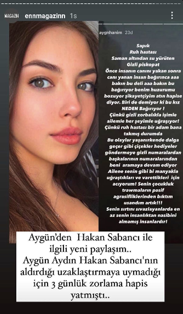 Aygün Aydın'ın en son iddiası ise tüm bu olaylar olurken Hakan Sabancı'nın kendisine çiçekler gönderdiği ve onun tarafından bir manipülasyona maruz bırakıldığı şeklinde.